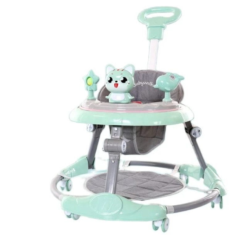 Baby Walker Aluminum Baby Walker -dark green with handle