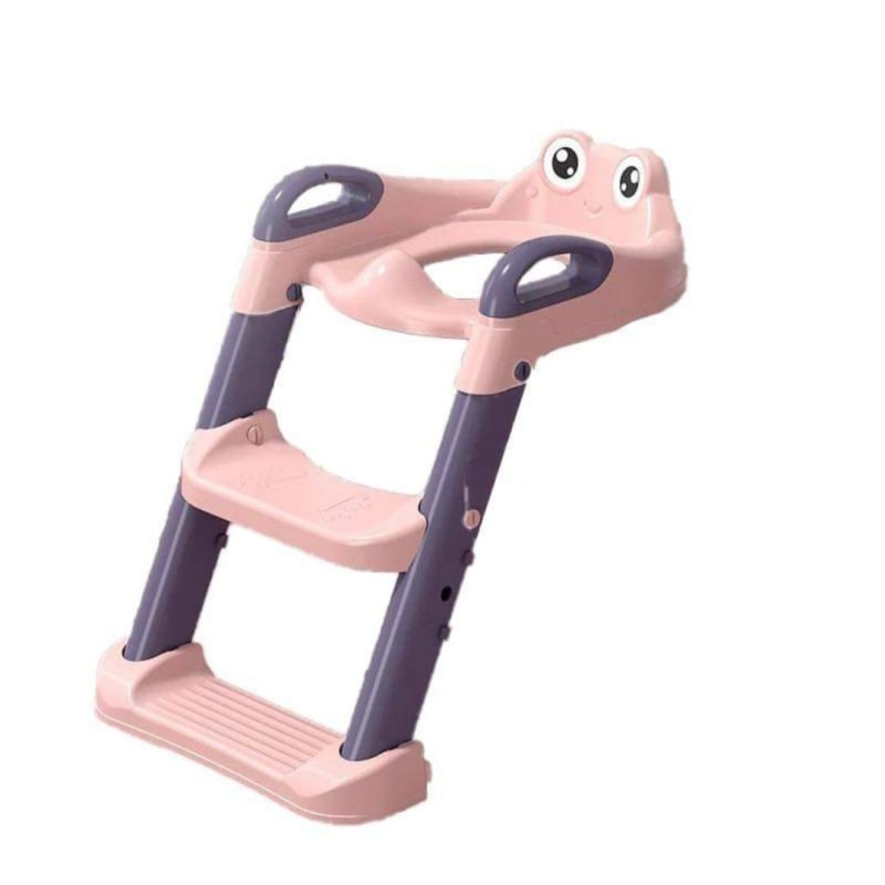 Adjustable Foldable Potty Training Toilet Ladder for Children (Pink)