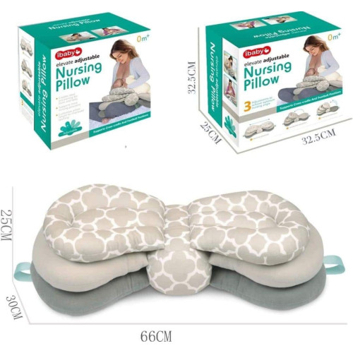 Nursing Pillow Multi Function Breastfeeding Pillow Maternity Nursing Pillow Baby Breastfeeding Pillow Baby Feeding Pillow Positioner Adjustable Height-Gray