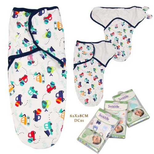 Swaddle Blanket Wrap, Preemie Size, Up to 7 Pounds, Aqua/Grey