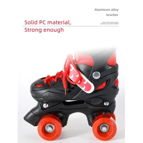 Skate Adjustable Multicolor Quad Roller Skates with Built In Adjusters Kids Roller Boots for Boys & Girls - Small - Large -Medium