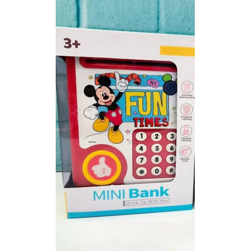 Mickey Bank - Secret Number Fingerprint Electronic Safe Auto Drag Money (الحصالة الالكترونية)