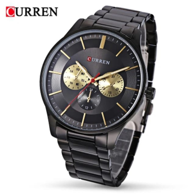 Men's Luxury Watch Curren M8282 Black Meta Band Dress Watch Water Resistant 1ATM