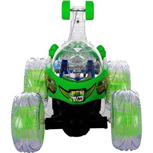 Stunt Car (Dancing Car) with 3D Light and Music (360 Degree Run and Jump) Remote Control Car B10 360 Degrees Rotating Front Axle Spinning Wheels Stunt Car ( السيارة المجنونة )