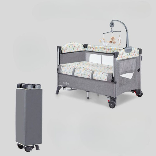 German Heekin folding crib newborn removable splicing large bed portable multi-functional baby cradle